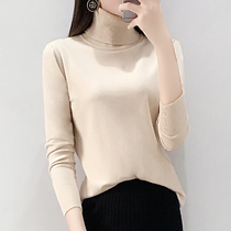 Hitch-knitted sweatshirt woman early spring 2022 new Korean version 100 hitch lap jacket spring fashion high collar bottom sweater