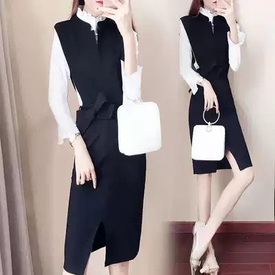 2021 autumn new professional suit female fashion temperament commuter shirt with sundress two-piece Western style