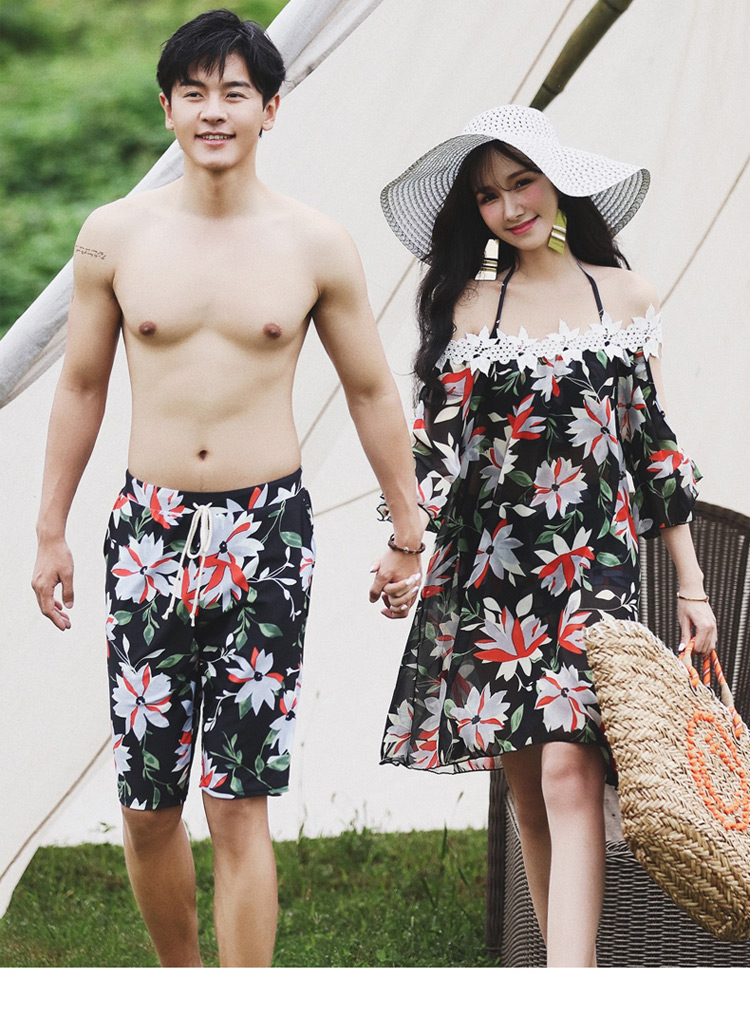 Cặp đôi đồ bơi kỳ nghỉ mới đồ bơi một mảnh áo tắm ngực nhỏ bằng thép tấm tập hợp quần bơi kích thước lớn quần bơi nữ 	đồ đôi đi biển dep	