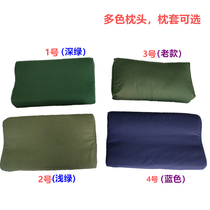 Military green pillow Dormitory pillow Sponge hard pillow School single pillow Student military training pillow