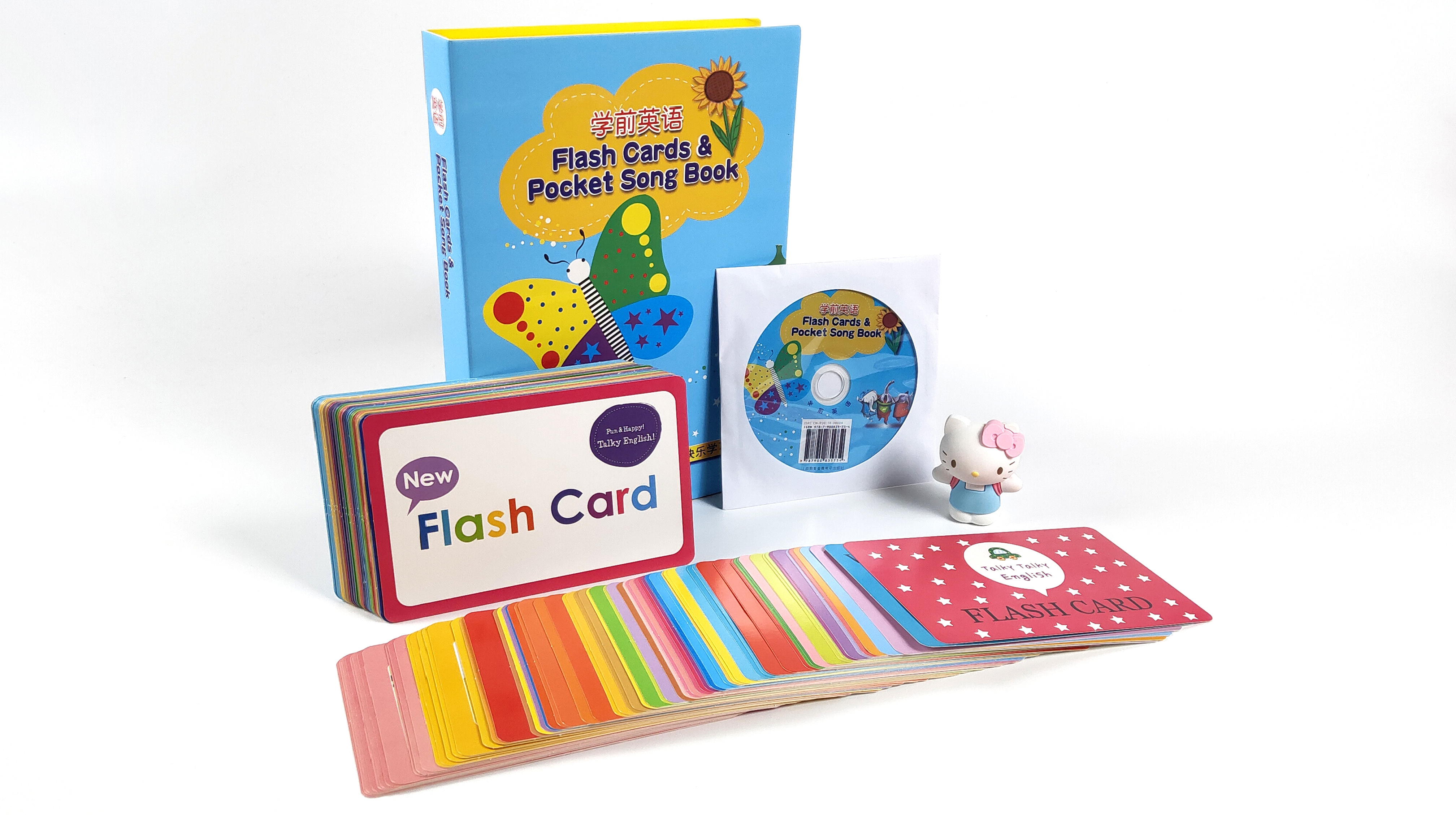 Preschool English cards 144 song cards Chinese and English bilingual children's cognitive support for small people to read directly