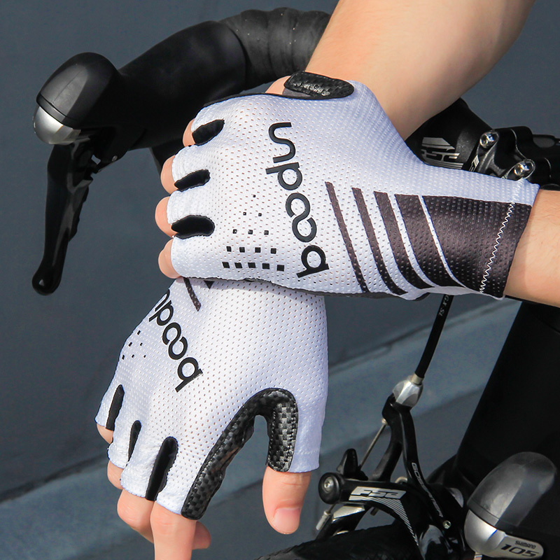 boodun summer shock absorbing silicone cushion road car riding gloves half finger male and female hiking bike short finger gear