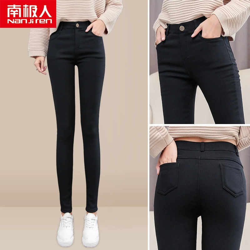 Quần tây nam nữ mùa xuân 2019 quần legging mới eo cao phần mỏng mặc quần chân đen hoang dã Hàn Quốc - Quần tây thường