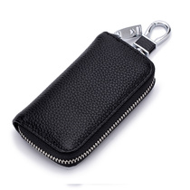 Mens multifunctional minimalist waist hanging personality ladies lock spoon Baotou layer Bull Leather Car Key Bag