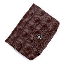 Crocodile Textured Men Short card Calf Leather multi-position EUROPEAN TRADE WOMENS FOREIGN TRADE WOMENS SMALL NAME CARD HOLDER