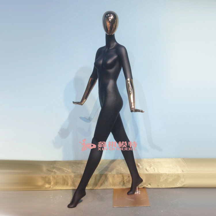 High-end New Personality Plated Gold Model Props Women's Full-body Black Brands Clothing Shop Windows Showcase