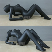 Sleeping position model props female full body lying posture womens model rack black duck egg head FRP factory direct female