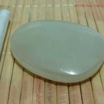 (Yoniugou old material) (jade material is warm and moist) Qinghai jade (light sugar white jade) - single curved noodle brand - 6#