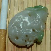 (Versatile and exquisite) (Purely hand-carved) Qinghai Jade (emerald green jade bright green)--Palfang Lai Cai