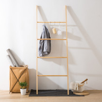 Floor-to-ceiling hanger Solid wood bathroom shelf hanger Bedroom floor-to-ceiling ladder coat rack Bathroom towel rack