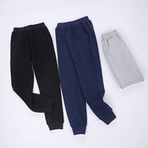 Childrens sweatpants Boys and girls dark blue knitted sweatpants spring and autumn straight long pants Primary and secondary school uniform pants