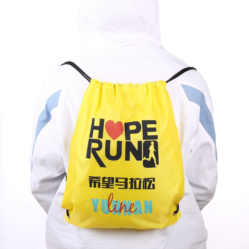 Fitness Package Booking for a Marathon Competition Package Custom Material Equipment Bag Draw Rope Bundles Pocket Double Shoulder Finish bag Sobag