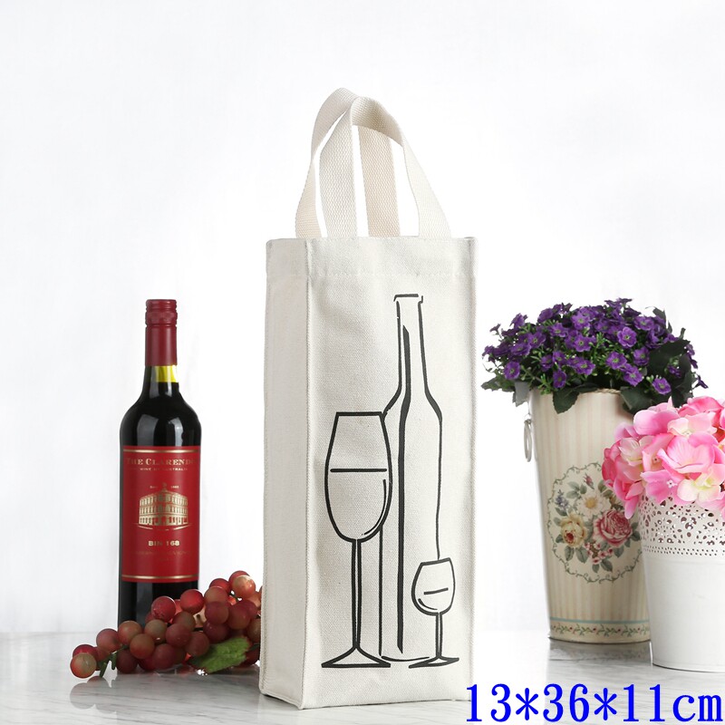 Red wine bag gift bag canvas tote bag custom LOGO packaging bag customized environmental protection cloth bag enterprise publicity bag