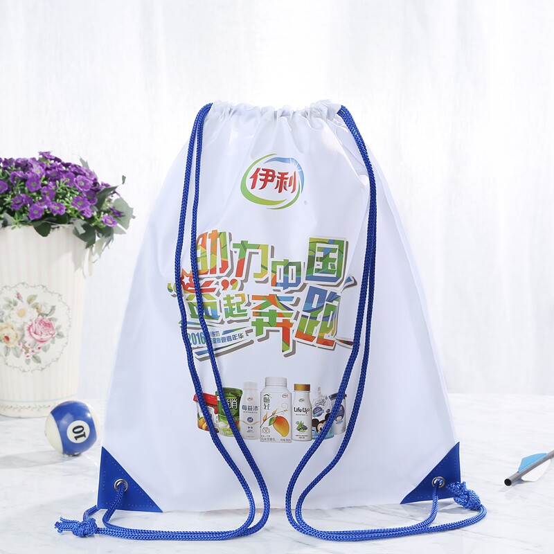 Parent-child running trailing equipment bag, custom marathon race bag, polyester oxford cloth drawstring race bag, backpack bag