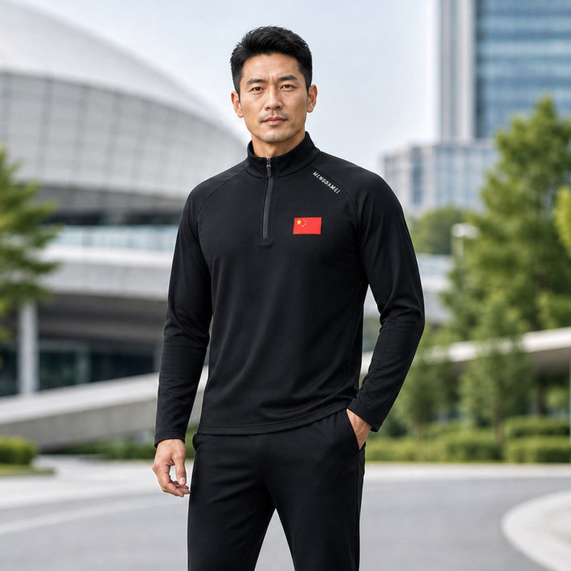 Stand Collar Warm Half-Zip Fleece Sweatshirt Long-Sleeve T-Shirt 6186 Stand Collar Warm Half-Zip Fleece Sweatshirt Long-Sleeve T-Shirt 6186