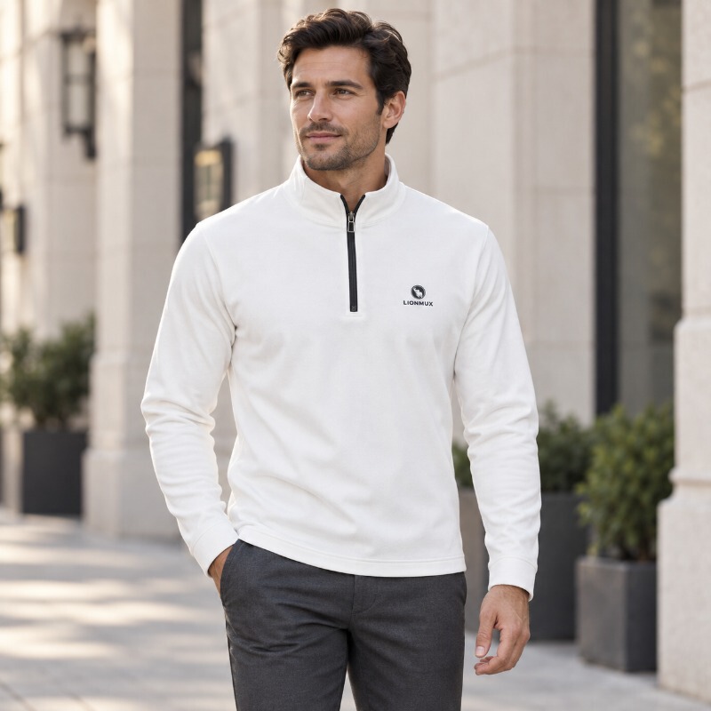 Lion and Elephant Half-Zip Open-Front Sports Fashion Outdoor Pullover Long-Sleeve Sweatshirt 26092802/6898 #