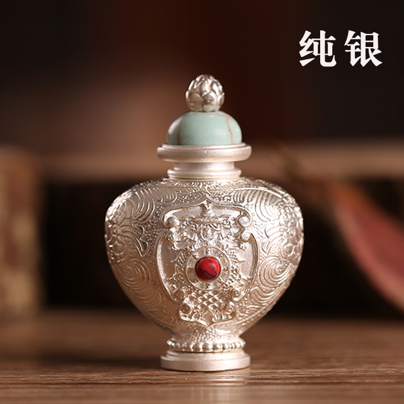 S999 sterling silver bottle Gawu box Nepalese handicraft men and women Tibetan amulet personality pendant