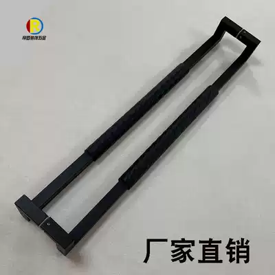 Tempered stainless steel door Wooden door pair lengthened double-sided handle Glass door handle Black hotel push-pull handle