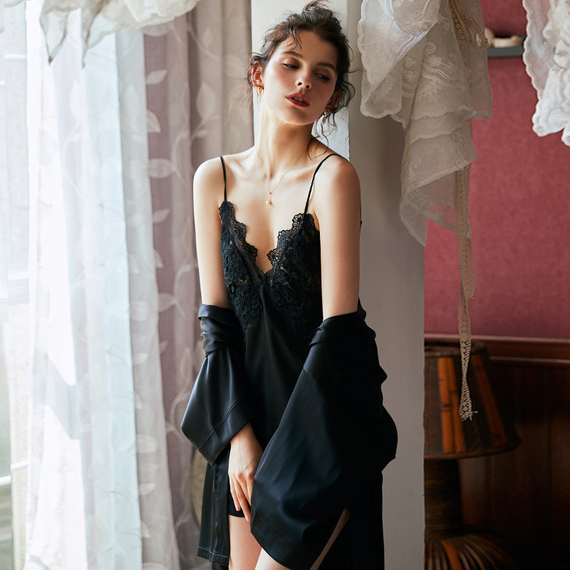 Sexy pajamas transparent lace small chest flat chest large size sex lingerie teasing bed passion set flirting temptation