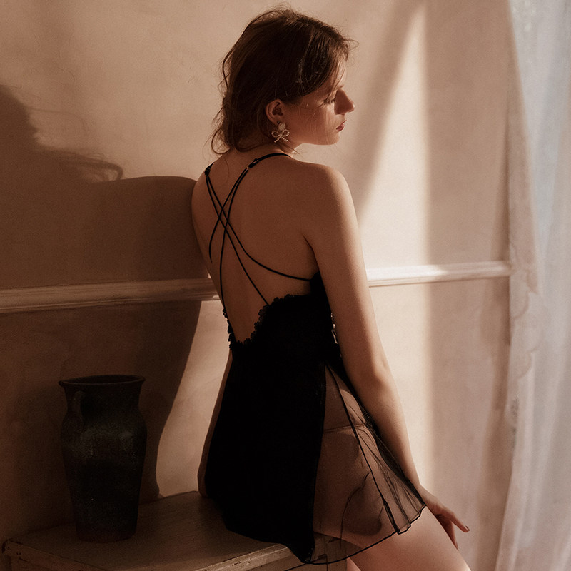 Sexy sleepwear romance lingerie teasing transparent thin yarn Lace Sleeping Dress Free of passion suit Flirting Bed Temptation