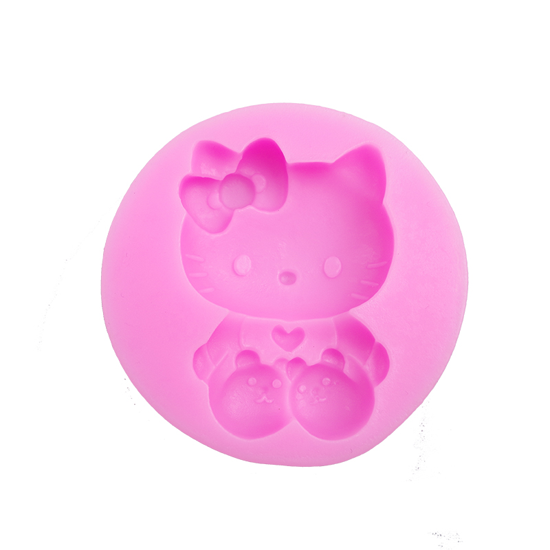 Kitty mèo biểu hiện bộ sưu tập tự làm handmade phim hoạt hình silicone khuôn fondant / khuôn pudding khuôn bánh bao