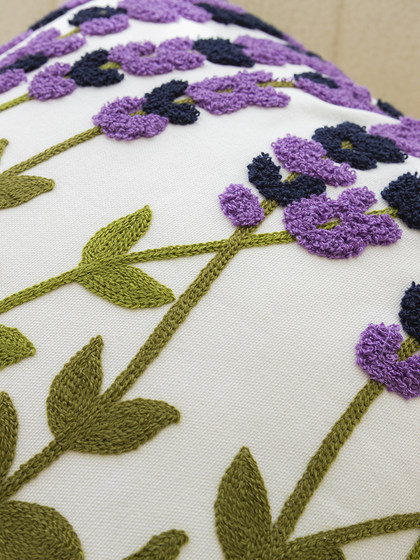 依兮沙发抱枕花朵纯棉刺绣抱枕套不含芯客厅沙发靠垫床上抱枕高级