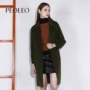 Peoleo nổi chồi 2019 mùa xuân mới của phụ nữ nổi mìn hai mặt áo khoác nữ dài phần len dày nữ - Áo len lót đôi áo phao nữ 2021