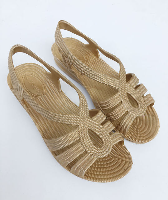 Summer sandals ພາດສະຕິກເກີບເຮັດວຽກຂອງແມ່ຍິງເກີບສົ້ນຕີນປາປາກເປີດ toe ເກີບສຕິກທົນທານຕໍ່ພັຍຂອງແມ່ເກີບພະຍາບານ