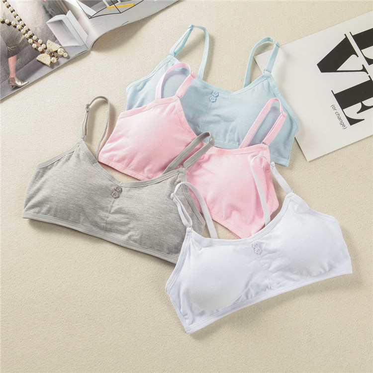 Mùa hè cô gái áo ngực cotton học sinh trung học cơ sở thời kỳ phát triển không có vòng thép đồ lót 16/17/18 tuổi quấn ngực ống hàng đầu áo lót k dây