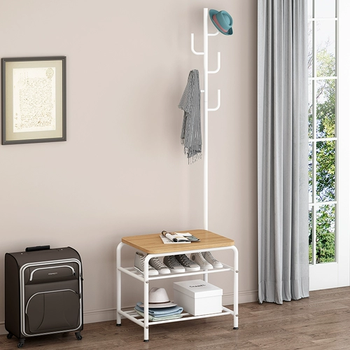 Вешалка для одежды напольная, встроенная вешалка для одежды для спальни, дома, однополюсная, простая вешалка для сумок, табурет для пеленания обуви