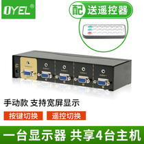 VGA switch 4 in 1 out 3 5 audio and video vga display sharer 4 cuts 1 with remote control EL-S401-C