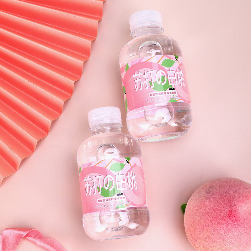 Vitality soda water, steam-free, sugar-free, weakly alkaline small bottled drink 260ml*9 bottles of white peach-flavored drinking water FCL