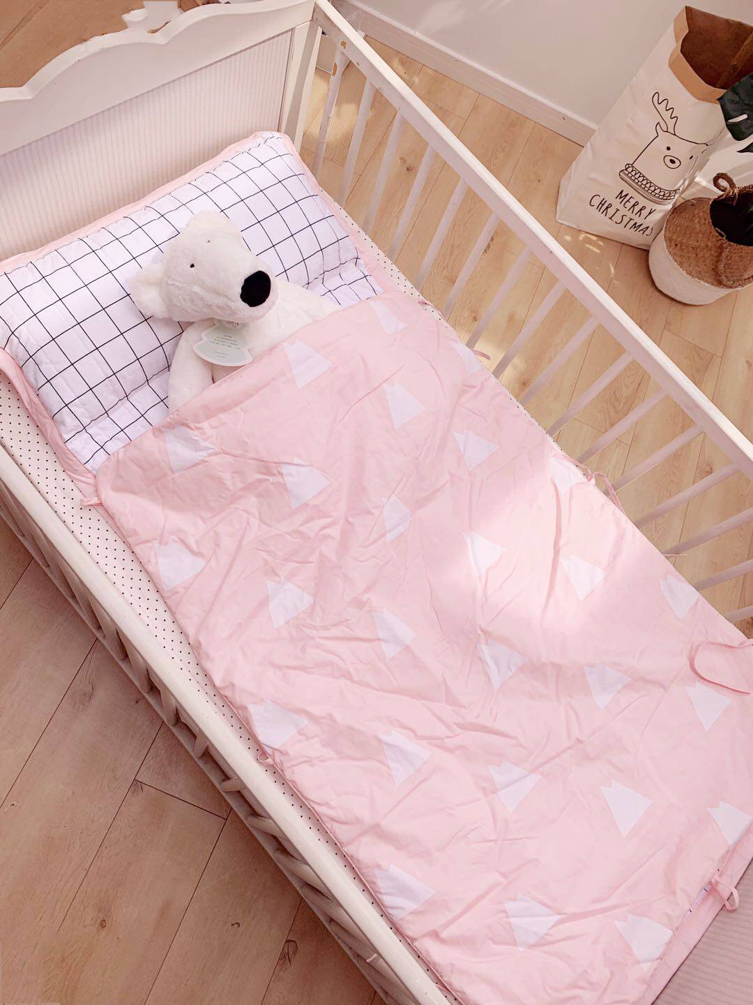 Children Sleeping Bag Pure Cotton Home Out-Of-Use Containing Cover Quilt With Handle Sleeping Bag Nursery Bed Cover Roll