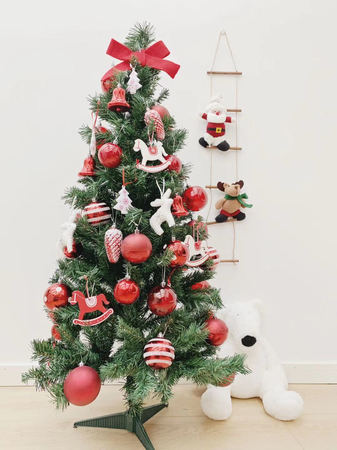 Christmas tree Nordic Christmas decorations 1 meter set home scene photography holiday dress up Nordic ornaments