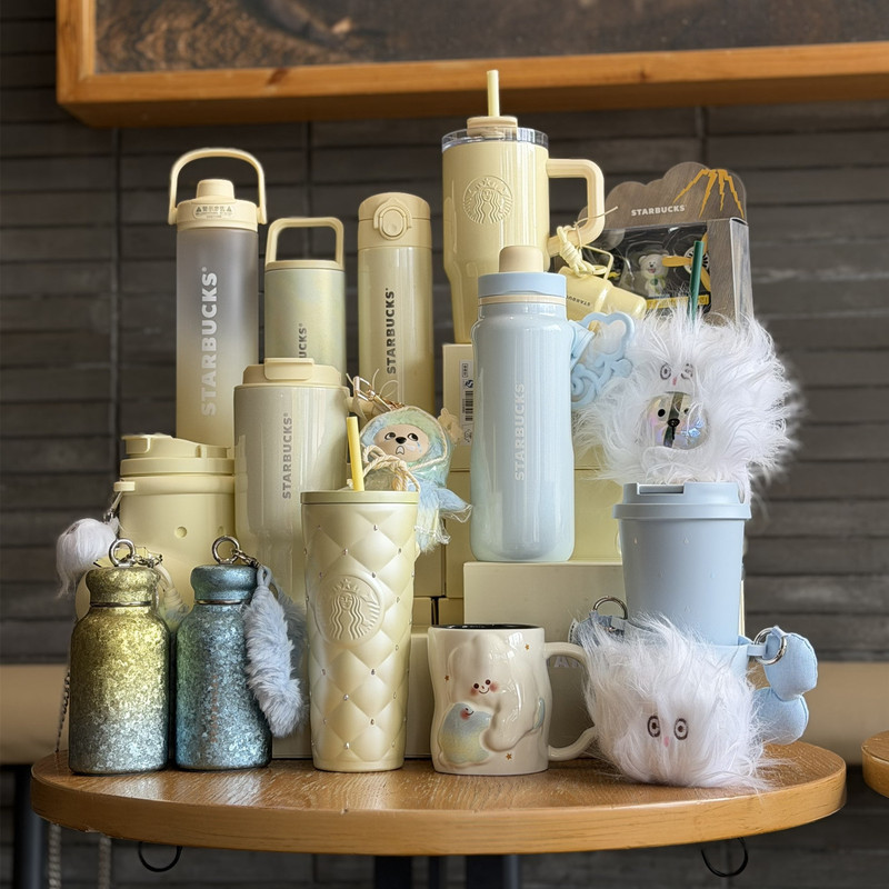 Starbucks Cup 2026 Mood Weather Station Raindrop Fresh Style Stainless Steel Insulated Straw Mug Cute