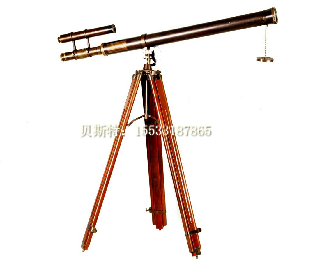 Telescope full copper) antique high-bracket telescope) European-style vintage vintage old-style desktop telescopes