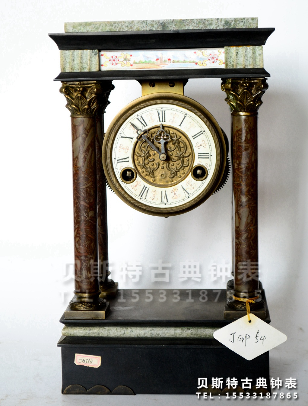 Four Ming Pao at the time) The marble imitation antique mechanical seat clock) On the old antique bell) Surge the bell of the upper string) Su Zhong