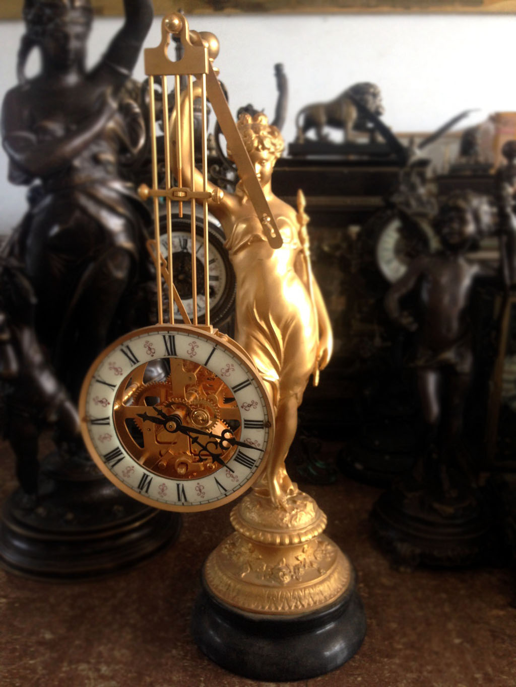 Clocks and Clocks Mechanical Pendulum Clocks Pendulum Clocks Pure Copper Gold Plated European Classical Clocks Antique Gilt Clocks