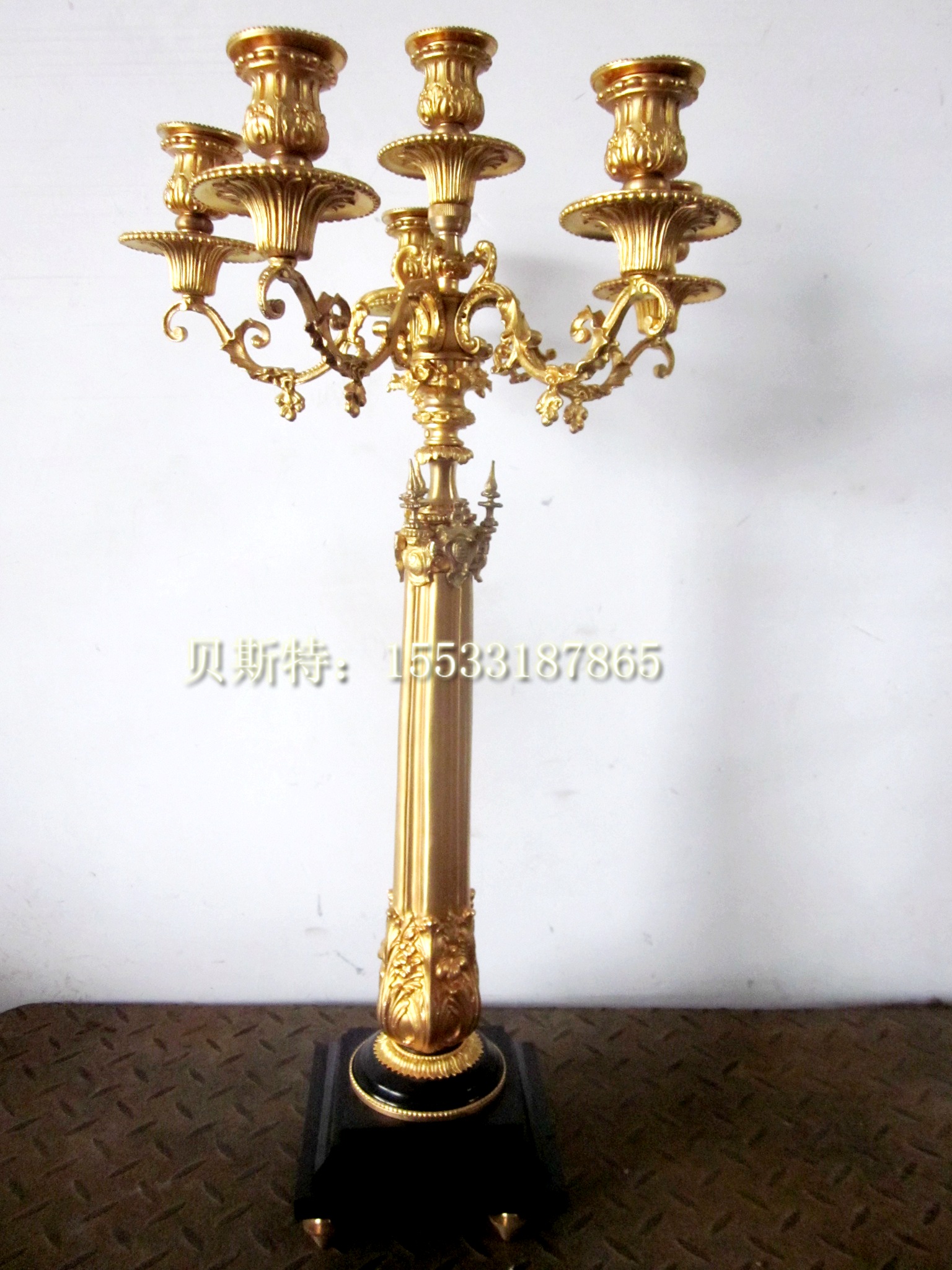 Candleholder Classical Pure Copper Wax Candleholder European-style Home Soft-mounted Villa Clubhouse With Gilded Wax Candlesticks