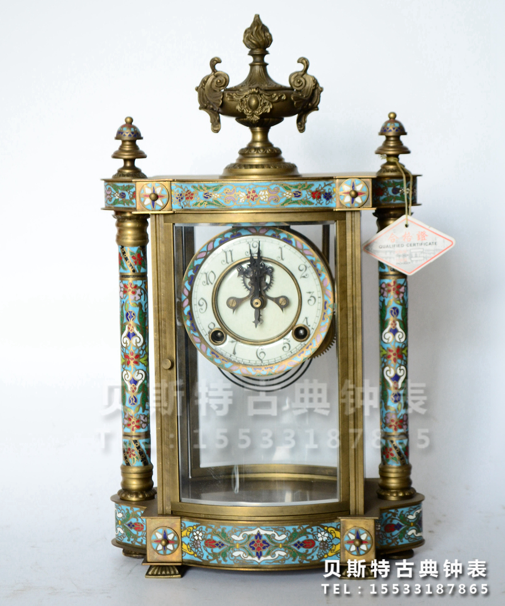 Watch and watch Tai Blue four-Ming Zhong Ming Carround pure bronze core Classic and watch Euro-style seat bell-like plate soft-fit