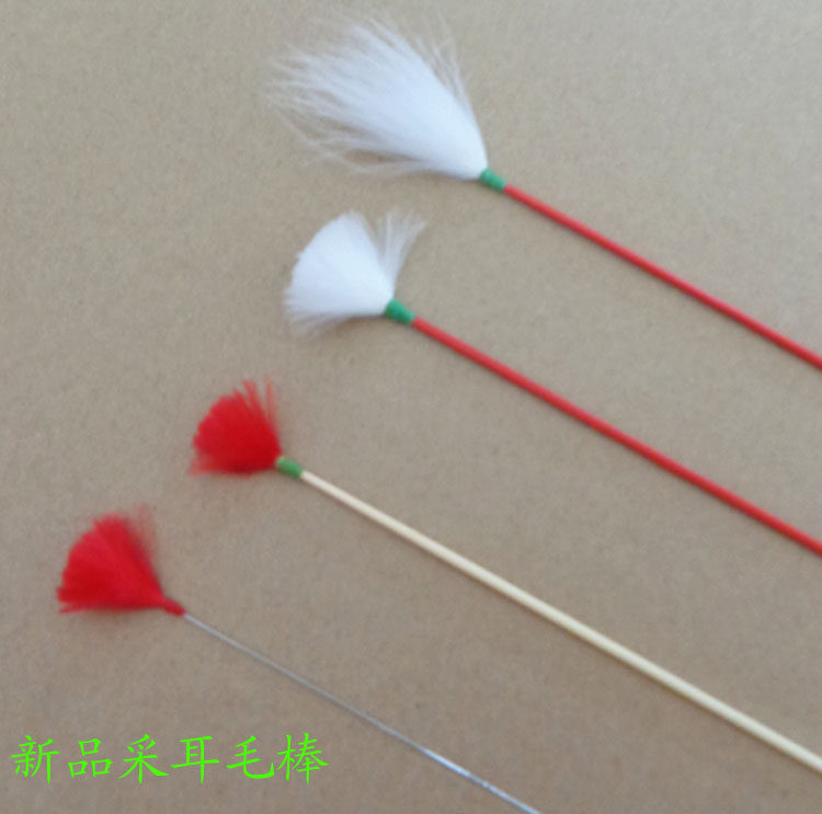 Yangzhou Ear Tool Silver Needle Ultra Soft Goose wong hibiscus ear spoon Ear Scoop Tool Digging Ear spoon Bamboo Handle Goose Wool stick