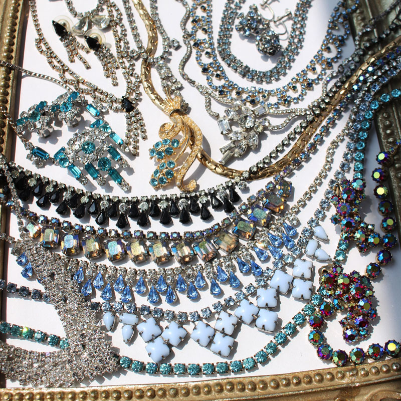 Cmoi Western Antique Texture, Exquisite, Elegant and Simple Rhine Juliana and Other Vintage Necklaces