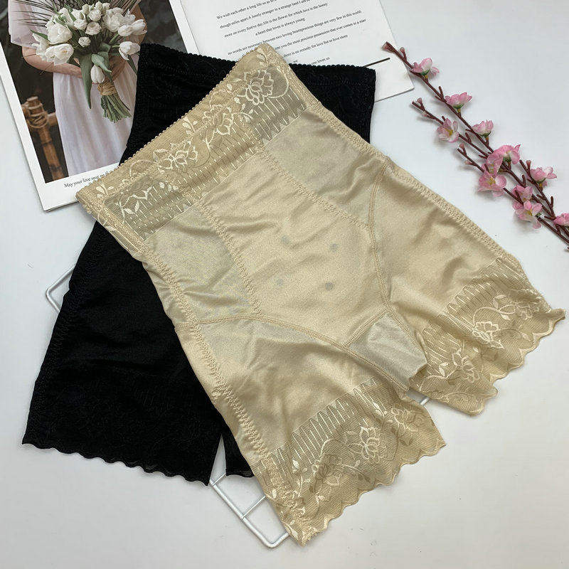 Body-in-body closets waist underpants lace lace safety pants high waist lifting hip beauty body shaper pants female four-corner shorts thin summer