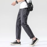 Осенние повседневные брюки, трендовые мужские штаны, свободный прямой крой