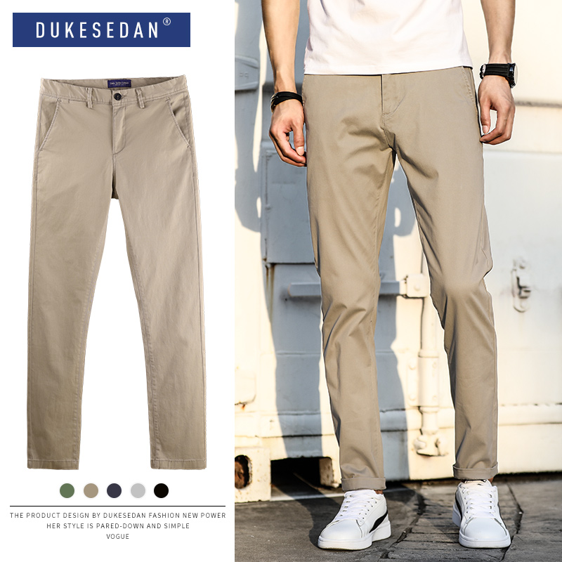 Pants Men's Spring Thick Casual Pants Cigarette Pants Slim Korean Trend Spring and Autumn Men's Pants 2020 New Trend