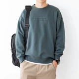 Мужская цветная демисезонная утепленная толстовка, осенний приятный телу лонгслив, круглый воротник, оверсайз