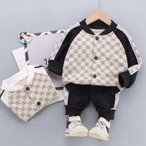 Boys spring suit children spring and fall 2021 new Yang baby handsome children bomb street two pieces set