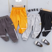 Boys sports pants 2021 new childrens casual knitted pants children wear baby pure cotton trousers baby pants