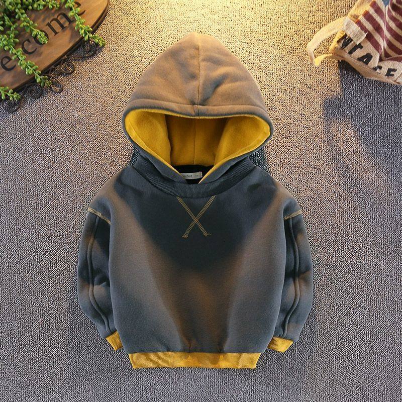 Children's clothing boys baby fleece sweater double layer thick top children's winter bottoming shirt