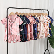 Childrens pajamas Summer ice silk skinny baby housebaby boy and children simulated silk silk